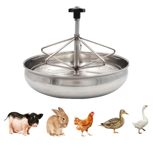 Small Feed Trough for Duck/Chicken/Rabbit/Piglet/Goose, Round Water Trough with Separated Fence, Anti-Waste Homestead Pig Feeder(29 cm/11.4") - size: 29 cm/11.4"