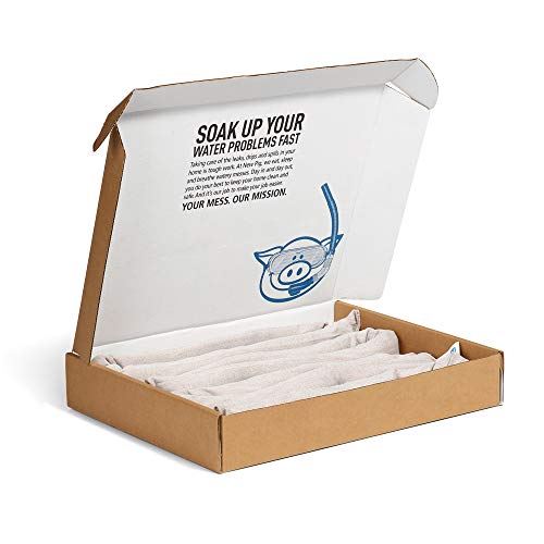 PIG Dryer-Safe Reusable Water Absorbent Sock - 4 Pack - 3" x 38" - Absorbs Up to 34 oz per Sock - Beige - PM50676 - color: Beige, style: 4-Pack