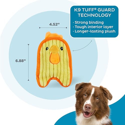 Outward Hound Durablez Minis Stuffing-Free Squeaky Plush Dog Toy for Puppies & Small Dogs - Interactive, Soft Yet Tough, No Mess, Jumbo Squeaker, Long-Lasting Play, Chicken - color: Chicky, size: X-Small