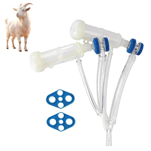Reusable Sheep Milking Cluster Goat Milker Claw Kit, Goat Sheep Milker Machine Parts,Sheep Milking Cluster Groups Replacement Milking Teat Cup Milk Collector