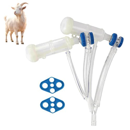 Reusable Sheep Milking Cluster Goat Milker Claw Kit, Goat Sheep Milker Machine Parts,Sheep Milking Cluster Groups Replacement Milking Teat Cup Milk Collector