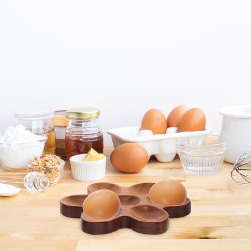 KICHOUSE Rustic 7-grid Wooden Egg Storage Tray Egg Holder Counter Countertop Skelter Large Storage Organizing Tray