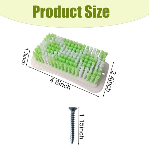 4PCS Pig Enrichment Toy,2-in-1 Self-Grooming and Scratch Brush for Mini Pigs,Reduces Stress,Mini Pigs Self Cleaning Slicker Brushes,Green & White Diamond Pattern,Easy Install for Pens Barns or Yards
