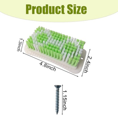 4PCS Pig Enrichment Toy,2-in-1 Self-Grooming and Scratch Brush for Mini Pigs,Reduces Stress,Mini Pigs Self Cleaning Slicker Brushes,Green & White Diamond Pattern,Easy Install for Pens Barns or Yards