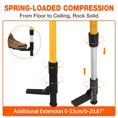 12Ft Telescoping Laser Level Pole with Tripod - Adjustable Laser Stand with Dual Thread Adapter (1/4"-20 & 5/8"-11) for Rotary and Line Lasers, Includes Carrying Case & Bubble Level(Yellow) - color: Yellow