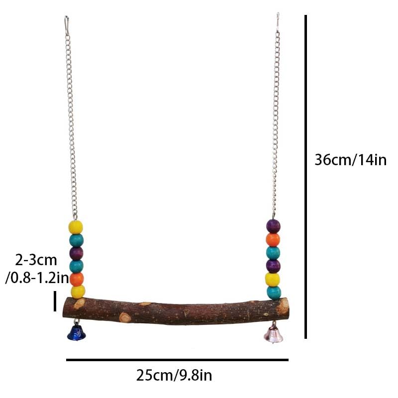 Bird Perch Toy, Natural Wooden Stand for Chick, Handmade Chicken Coop Swing for Training, Chicken Coop Accessories for Lovebird, Conure, Cockatiel, Parrot, Hens,Bird (M) - size: M
