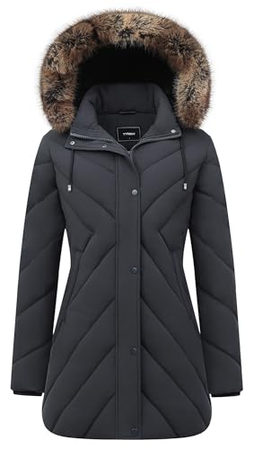 Women's Winter Coat Long Puffer Jacket - Waterproof Warm Thickened Snow Coat for Women - color: Darkgrey, size: Small
