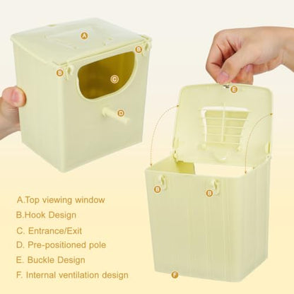 Ipetboom 4Pcs Plastic Birds Nesting House Parakeet Nesting Box Bird Finch Nest Breeding Box Cage Breeding for Cockatiel Parrot, 13X10X13cm/5.1X3.9X5.1in