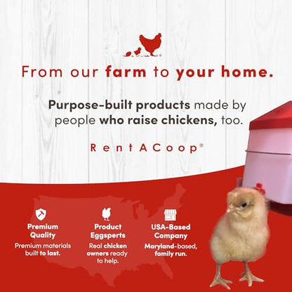 RentACoop Big Red Barn Chick Brooder | Durable, Lightweight, Easy-Clean, Multipurpose | with Absorbent Hatchling Liners, Jute Liners, LED Light, Security Latch