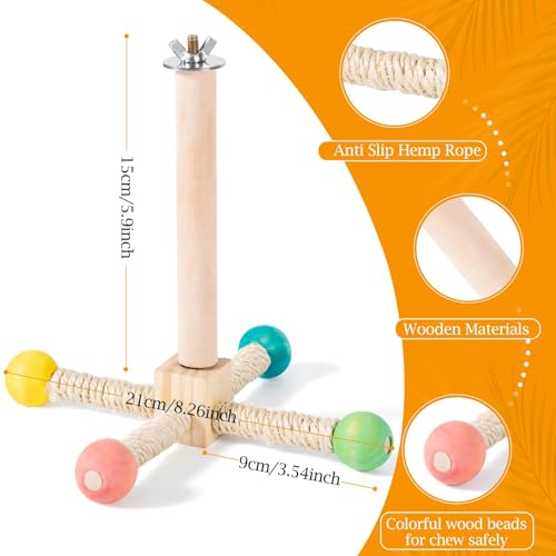 FrgKbTm Rotating Bird Perches Toy, Interactive Spinning Parrot Parakeet Toys, Wooden Exercise Stand Bird Cage Accessories for Budgies,Cockatiels,Small Birds - color: Rotating Bird Swing Toys