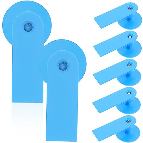 VANZACK 100pcs Blank Animal Ear Tags for Cattle Sheep Goats TPU Livestock Markers Lightweight Identification Tags for Herd Tracking and Theft Prevention - color: Sky-blue