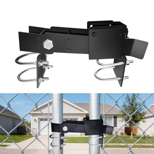 Heavy Duty Double Gate Latch for 1-3/8" Frame, Farm Gate Latch & Chain Link Fence Latch with Padlock Hole, Galvanized Steel Latches for Metal Gates on Ranch, Yard & Farm.
