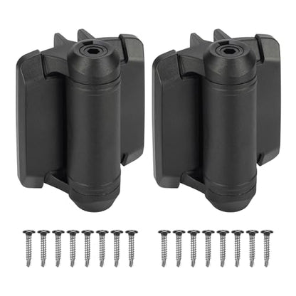 Heavy Duty Self Closing Gate Hinges with Safety Cap,Pool Gate Hinges with Alignment Legs No Rust and Adjustable Fence Hinges Kit for Outdoor Metal Gate,Vinyl Gates,Wood Gate,Black,2 Count - size: 1 Pack