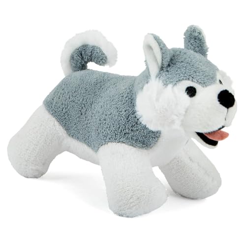 Jeffers Pet Animal Cuddlers Plush Dog Toy with Squeaker, 8" – Soft, Interactive Puppy Toy for Small & Medium Breeds, Indoor or Outdoor Play, Fetch, Snuggle, Great Gift for Christmas - Gray Husky - color: Gray Husky