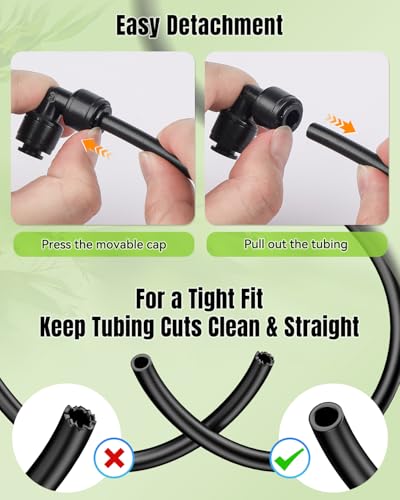 Pawfly 15 Pcs Quick Connect 1/4" Drip Irrigation Elbow Connectors, Anti-Leak Drip Irrigation Parts, Push-to-Fit 2-Way Elbows, Universal 90 Degree Elbow Fittings for 1/4 Inch Irrigation Tubing - size: 1/4" Nut Elbow