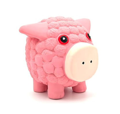 Dog Toy - Squeaky - Piggy Shape, Durable Rubber - Suitable for Medium and Small Dogs - Stretch Catch Toy - Can Relieve Anxiety - Cleans Teeth - Waterproof for Outdoor use