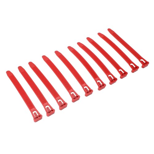 SUNGOOYUE Chicken Leg Bands, Plastic Poultry Identification Rings with Adjustable fadeless Numbered Engraving, for Duck Goose Chicken Management (Red) - color: Red