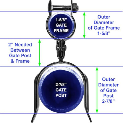 Black 1-5/8" x 2-7/8" Heavy Duty Fork Latch - Pressed Steel - Powder Coated - size: 1-5/8" x 2-7/8"