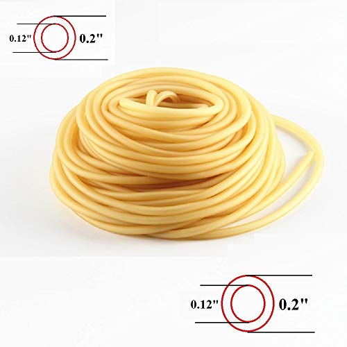 Natural Latex Rubber Tubing Speargun Band Slingshot Catapult Surgical Tube Rubber Hose (33ft/ 0.2" OD 0.12" ID) - color: Natural, size: 0.2''OD 0.12ID 33FT