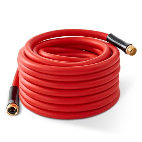 Garden Hose 50ft x 3/4” Hot Water Hose, Heavy Duty -50°F to 190°F,Burst 600Psi Flexible Upgraded Rubber Hoses,3/4” Solid Fittings for All-weather Outdoor Lawn & Garden - size: 50Ft, style: 3/4"