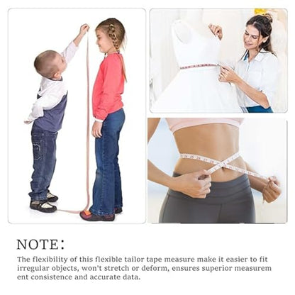 Soft Tape Measure Double Scale, Flexible Sewing Ruler for Weight Loss, Sewing Tailor Craft, Vinyl Measuring Tape Has Double Scale, 150 cm/60 Inch (3 Pack)