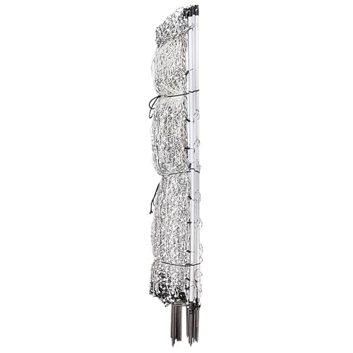 Premier 1 PoultryNet® Plus, 48"H x 100'L Portable Electric Fence with Extra Line Posts to Reduce Sag | Double Spike for Added Stability | White/Black Fence for Chickens, Ducks, Geese