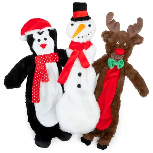 Jeffers Pet Plush Dog Toy with Squeaker, Christmas Snowman 12"- Durable & Safe for Puppies & Dogs, Holiday Stocking Stuffer, Soft Interactive Play, Fetch & Tug Pet Toy, Best Gift for Active Games - color: White Snowman