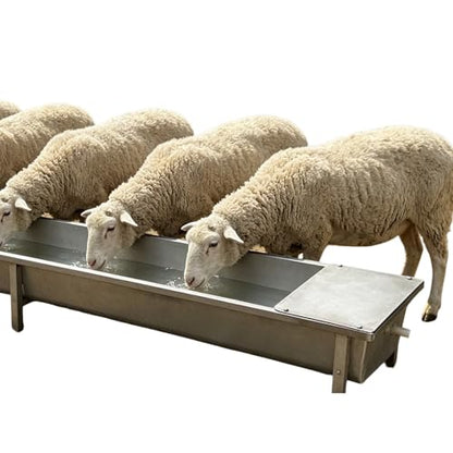 ERRULAN Galvanized Water Trough 15 20 30 Gallon, Heavy-Duty Livestock Feeder Troughs with Float Valve Kit, Outdoor Farm Automatic Feeding(15 Gallon/57L) - size: 15 Gallon/57L