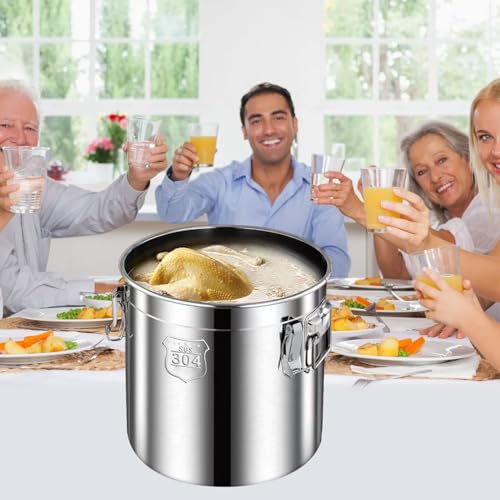 Milk Barrel, 304 Stainless Steel Airtight Canister Milk Can with Lid Airtight Barrel Grain Containers Bucket Storage Containers for Kitchen,25 * 25Cm,40 * 40Cm - size: 40*40cm