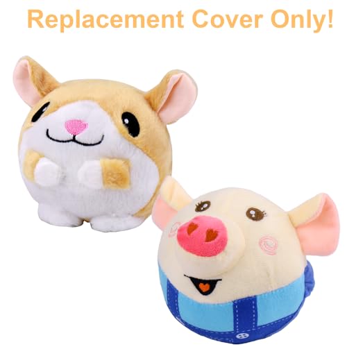 Mity rain Interactive Dog Ball Cover, Replacement Covers Only for Bouncing Ball (Blue Pig+Hamster) - style: Blue Pig+Hamster