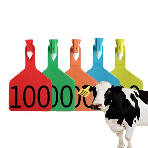 Z Tags One-Piece Cattle Ear Tags Large TPU Livestock Ear bar, with Numbers 001-300/blank Ear tag, Integrated pre-Numbered Farm Animal Identification Cattle, Cow, Cow Mixed Color 101-150 - color: Mixed Color, size: 101-150