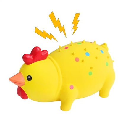 Squeaky Pig Dog Toys, Rubber Pig Dog Toys for Small, Medium & Large Dogs, Durable Interactive Latex Squeaky Chew Toys - color: Yellow