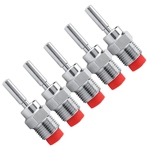 HEEPDD Automatic Pig Nipple Drinker 2.5x0.8 Inch Stainless Steel Copper Cap Pig Waterer with Spring, 5pcs Livestock Water Valve for Cattle Farm Pen, No Leak Water Saving Design