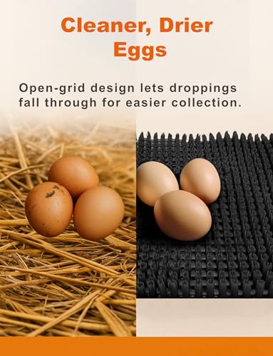 Washable Nesting Pads for Chicken Coop, 4-Pack, 13×11 in Chicken Laying Pads, Trim-to-Fit Open-Grid Design for Cleaner Eggs (Light Gray)