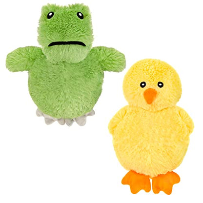 Giftable World 7.5 Inch Plush Pet Toy Bunny with 5 Inch Squeaky Bouncy Ball and Crinkle Ears (Quack & Leaping Frog) - color: Quack & Leaping Frog
