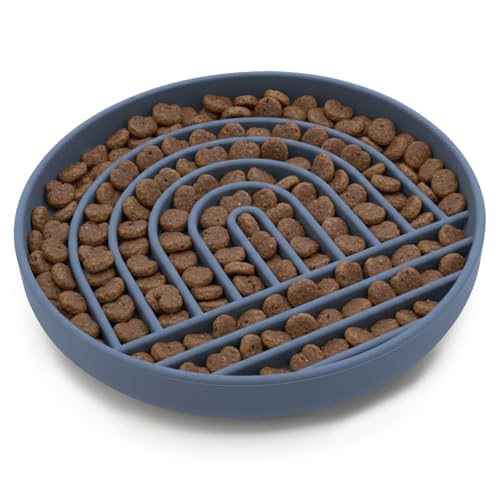 Should We Go? Slow Feeder Dog Bowls - Large Size Silicone Slow Eating Dog Bowl for Puppies & Dogs with Suction Cup -Dishwasher-Safe, Lick Mat Design, Reduces Gulping,for All Breeds,9.5”x1.5”- Ocean - color: Ocean - Rainbow Design, size: Large (9.5” Across