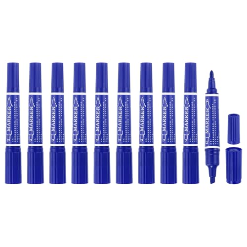 MECCANIXITY 10 Pcs Art Marker Pen Double-Ended Colored Pen Dual Sketch Marker for Drawing Sketching Writing Journaling, Dark Blue - color: Dark Blue