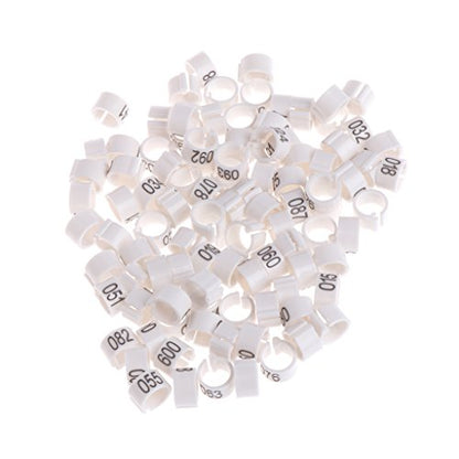 100-Pack 8mm Bird Leg Bands with Numbers Pigeons Foot Bands Clip Rings for Chicken for Quail Poultry