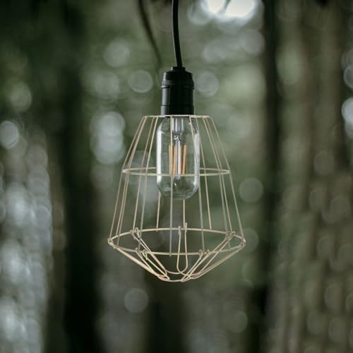 NUOBESTY Vintage Industrial Lamp Bulb Guard Wire Cage Protective Shade for E27 Bulbs Ceiling Light Pendant Lamp Cover 7.24X5.90X5.90In