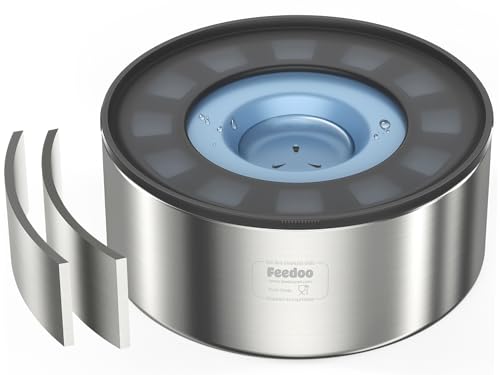 2L No Spill Water Bowl for Dogs, Double-Wall Stainless Steel with Splash-Proof Paws Lid and Floating Disk, Non-Slip Base, Easy to Clean Slow Water Feeder for Small Medium Dogs - color: Blue, size: 2L