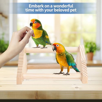 Chicken Roosting Perch - Chicken Coop Accessories & Supplies for Chicks - Natural Solid Pine Wood, Hand - Polished - Ideal Roosting Toy for Birds, Chicks & Parrots