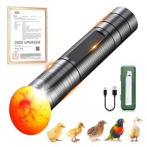 Egg Candler Light - 3 Levels High-Sensitivity LED, Egg Candler Tester, Lamp Tester | Candling Lamp for Winter Hatching Chicks Laying Poultry Outdoor Indoor Farm