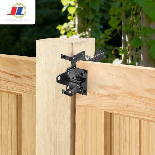 Self-Locking Gate Latch 1 Pack, Automatic Gravity Latch for Wooden/Metal Gates, Outdoor Fence Gate Lock with Weather-Resistant Finish, Universal Gate Hardware for Door & Vinyl Fence - size: Vinyl Fence