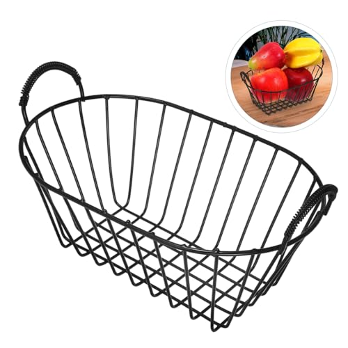 HEMOTON Iron Wire Fruit Basket Storage Basket for Pantry Metal Fruit Holder Kitchen Accessory
