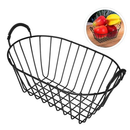 HEMOTON Iron Wire Fruit Basket Storage Basket for Pantry Metal Fruit Holder Kitchen Accessory
