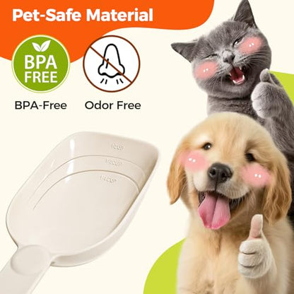 Dog Food Scoop 1 Cup, One Cup Measuring Cup, Food-Grade Melamine Pet Food Scoop, Durable 1 Cup Scoop with Precise Markings, BPA-Free & Dishwasher Safe (White, 8oz) - color: White