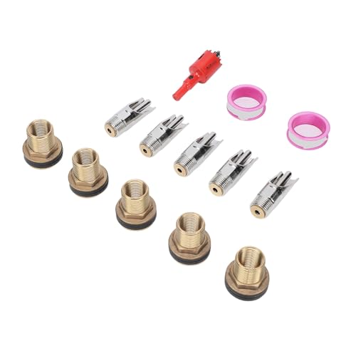 Asixxsix Waterer, Stainless Steel Automatic Nipple Waterer, Nipple with Brass Connectors and Sealing Tapes for Pigs Goats Swine