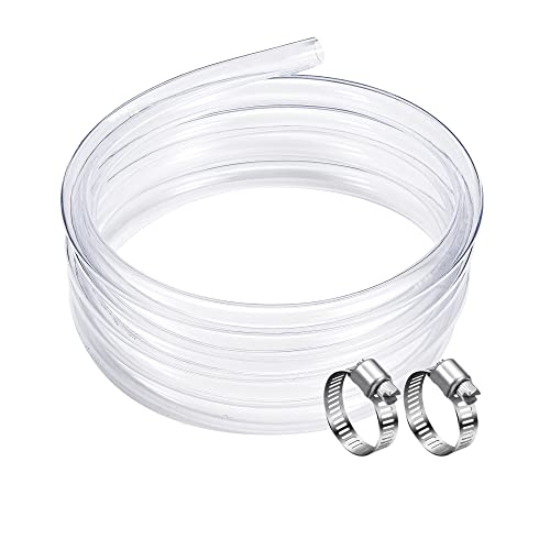 DAVCO 3/4" ID - 100 ft Clear Vinyl Tubing, Low Pressure Flexible PVC Tube, Heavy Duty UV Chemical Resistant Lightweight Plastic Vinyl Hose, BPA Free and Non Toxic, with 2 Stainless Clamps - size: 3/4"ID, style: 100 Feet