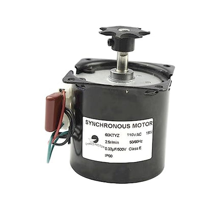 CHANCS 60KTYZ AC Synchronous Electric Geared Motor 110V 2.5-3RPM Incubator Accessories for Most Incubator Turning Egg - size: 2.5/3RPM+Gears