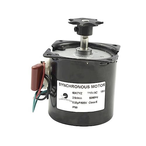 CHANCS 60KTYZ AC Synchronous Electric Geared Motor 110V 2.5-3RPM Incubator Accessories for Most Incubator Turning Egg - size: 2.5/3RPM+Gears